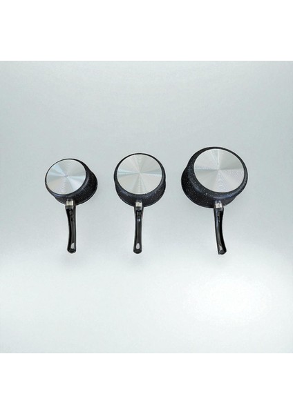 3'lü Granit Sosluk ve Sütlük Seti 12-14-16 cm Yanmaz Yapışmaz, Indüksiyon Uyumlu Çeyizlik Hediyelik Günlük Kullanıma Uygun fiyatları