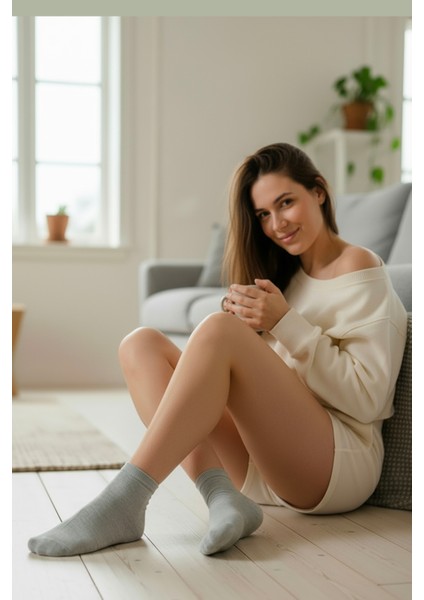 Kadın Bambu Patik Çorap 785 Gri 6'lı Paket fiyatları