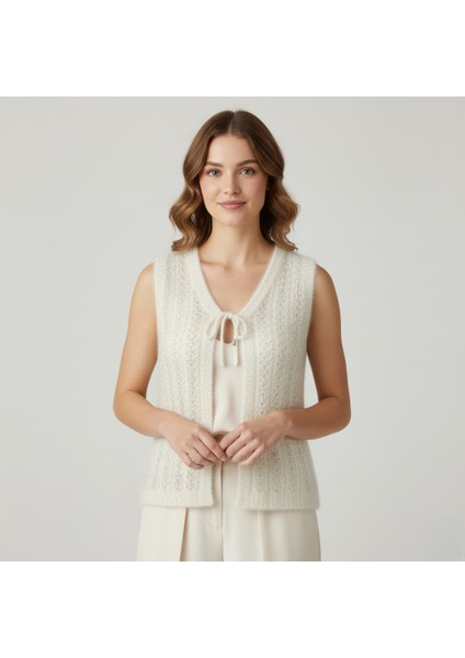 Çeyizlik Bağcıklı Simli Yumoş Yelek fırsatları