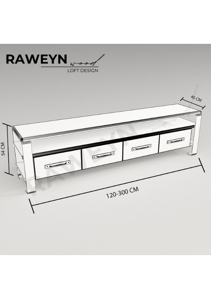 Sea Doğal Ahşap Çekmeceli Tv Ünitesi - 220CM fırsatları