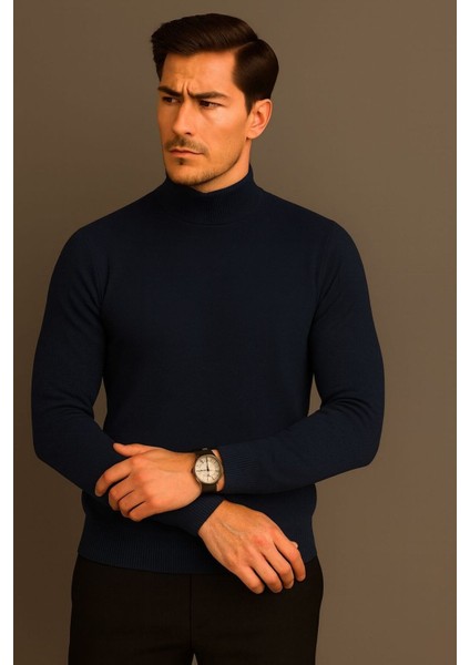 Erkek Yarım Balıkçı Yaka Triko Kazak