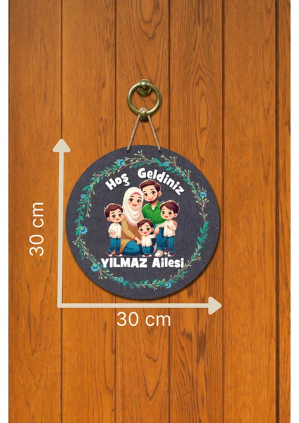 Kapı Süsü Hoş Gedliniz Yazılı Geniş Aile Ahşap Baskı Kişiye Özel Tasarım fırsatları