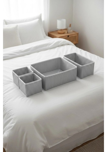 4'lü Çok Amaçlı Dolap Içi ve Çekmece Içi Düzenleyici Organizer Kutu Seti