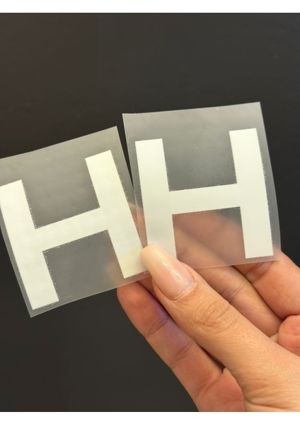 2 Li Ütü Ile Yapışan H Harfi Arma Transfer Baskı 5x5 cm
