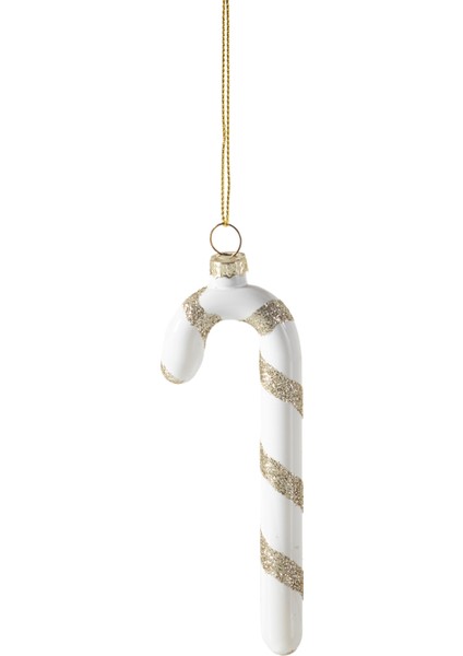Candy Cane Ağaç Süsü Beyaz 12 cm