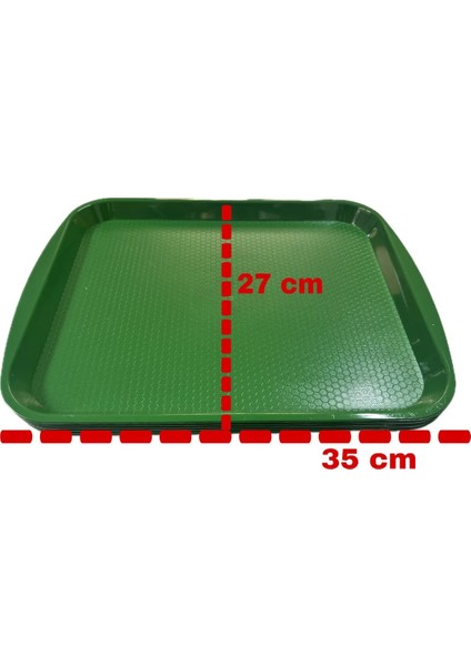 Servis Tepsi 27*35 cm 6 Adet Sunum Tepsi Yeşil