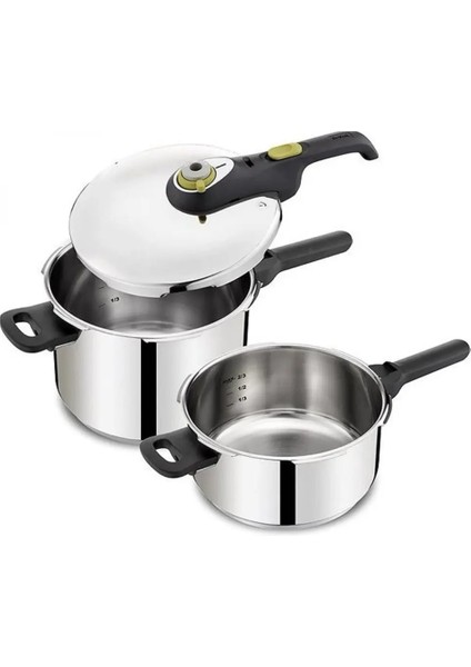 Secure Trendy 6l+4l Pressure Cookers Set | Fast Cooking | Attractive Design | P2584300