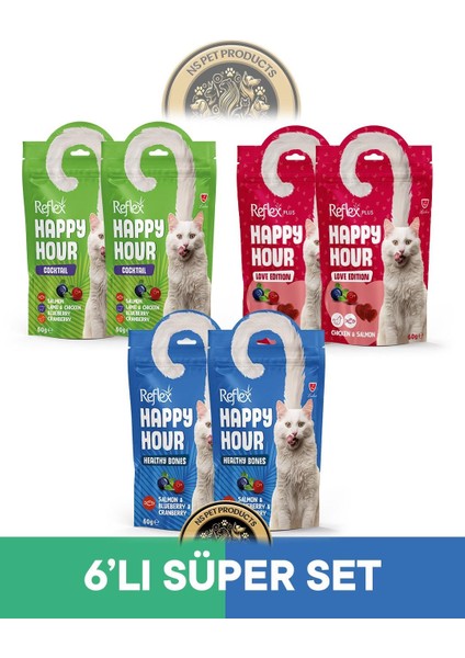 Plus Happy Hour 6'li Kedi Maması Süper Set 3 / 6X60GR