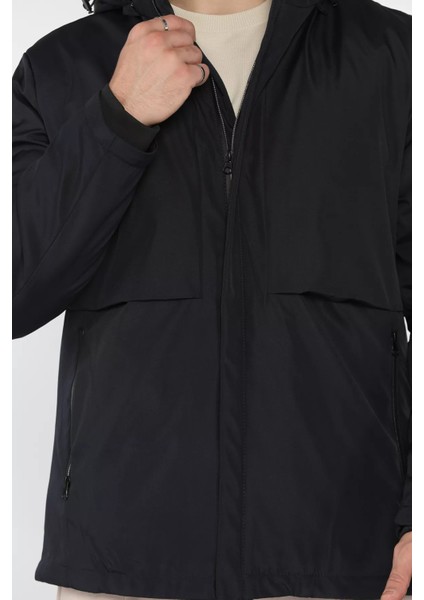 Kapüşonlu Fermuarlı Erkek Mont P-00018589 indirimleri