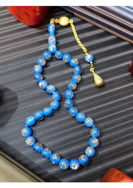 Toz Kehribar Tesbih Altın Varaklı