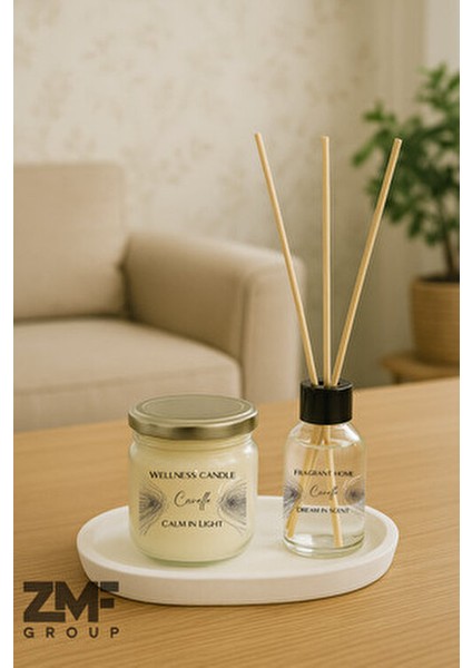 Bebek Pudrası Kokulu Oda Kokusu ve Kavanoz Mum Beyaz Stantlı fiyatları