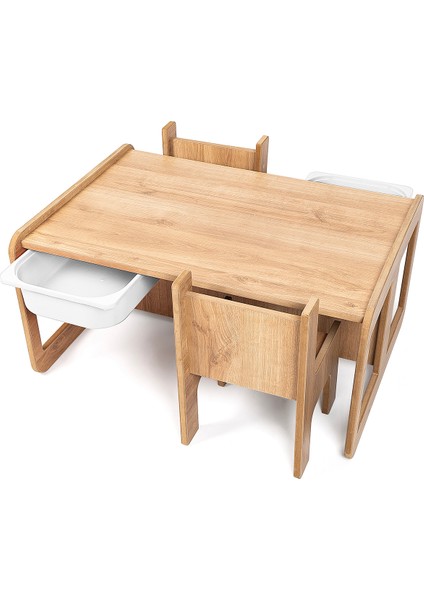 2 Kişilik Çekmeceli Oyun, Aktivite, Etkinlik Masası, Ceviz-Beyaz, 18MM Mdf fiyatları