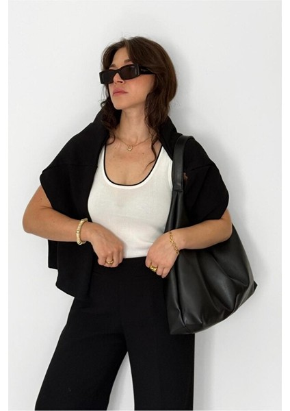 Salaş Görünümlü ve Geniş Hacimli Suni Deri Kadın Shopper Omuz Çantası fırsatları