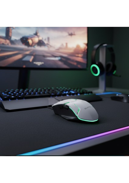 GM-105P LED Işıklı Oyuncu Beyaz MOUSE - STM001 modelleri