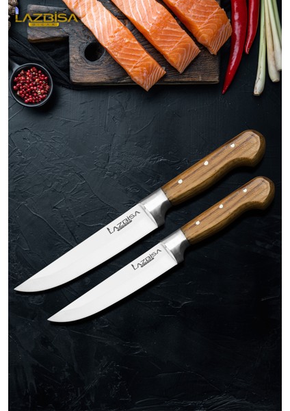 Hand Craft Mutfak Bıçak Seti Et Ekmek Sebze Salata Börek Bıçağı 2 Li Set Hds-28