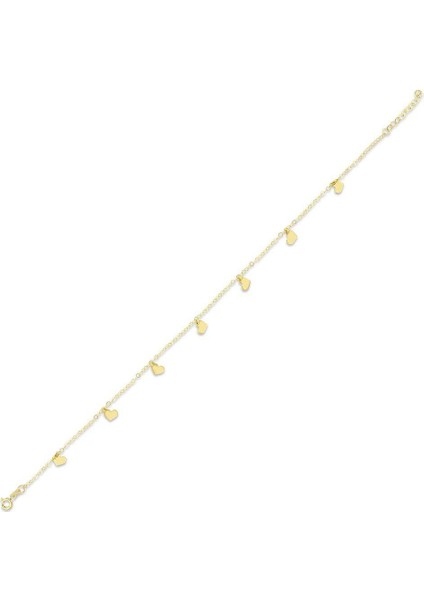 Altın Kalp Figürlü Halhal - 14K