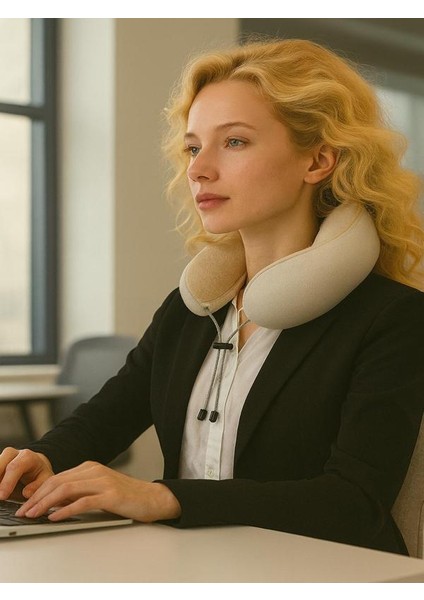 Taşınabilir Kablosuz Kadife Boyun Bantlı Isıtmalı ve Titreşimli Boyun Masaj Yastığı fiyatları