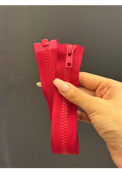 30X3 cm Kırmızı Dişli Fermuar