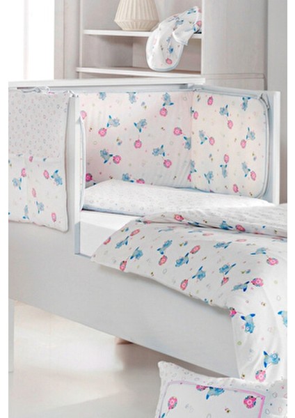 Bebek 4lü Uyku Seti %100 Pamuk 100X150CM Pembe Flying Baloon Nevresim Takımı 70X140 Lastikli Çarşaf fiyatları