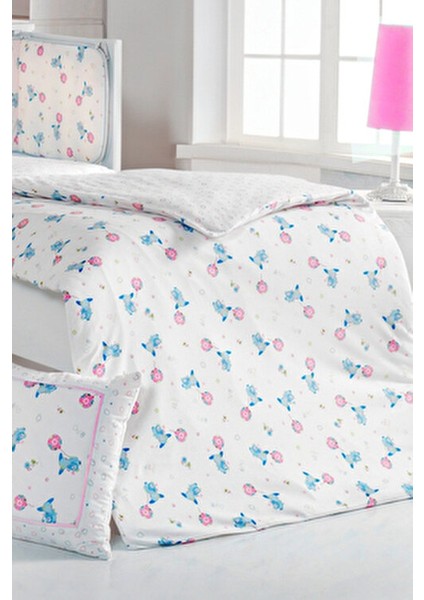 Bebek 4lü Uyku Seti %100 Pamuk 100X150CM Pembe Flying Baloon Nevresim Takımı 70X140 Lastikli Çarşaf fırsatları
