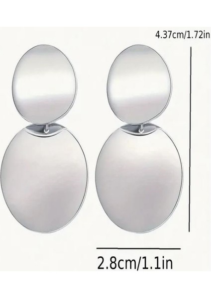 Zarif Gümüş Rengi Daire Küpeler fırsatları