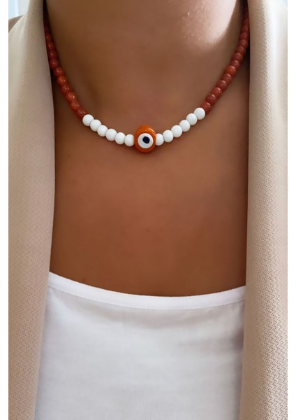 Nazar Boncuklu Kontras Renk Kolye