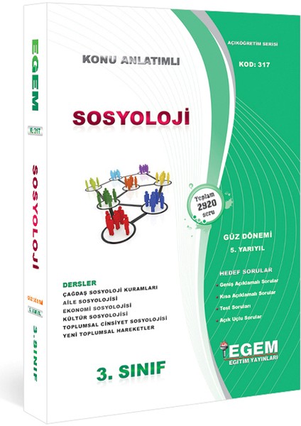 Aöf 3. Sınıf Sosyoloji Güz Dönemi Konu Anlatımlı Soru Bankası