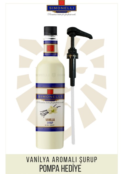 Kahve ve Kokteyl Şurubu Vanilya 700 ml + Pompa Sımonellı