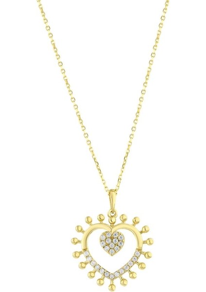 Kalp Figürlü Altın Kolye - 14K