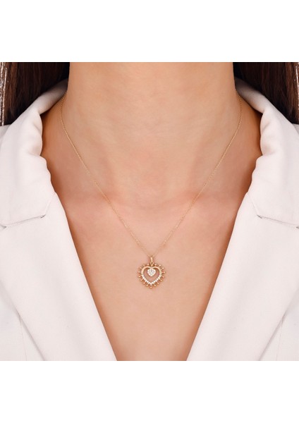 Kalp Figürlü Altın Kolye - 14K modelleri