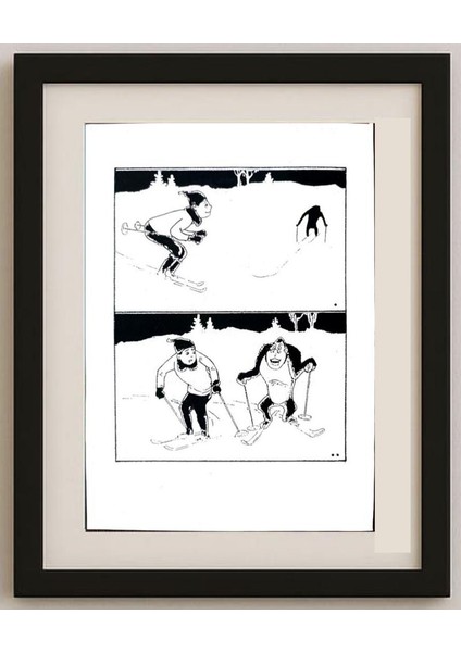 Wang Jinhai 29X21CM Orijinal Karikatür Tablo