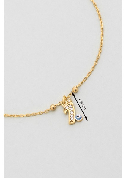 I Harfi 18 Ayar Sarı Altın Kaplama 19 cm Gümüş Nazar Bileklik modelleri