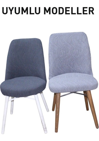 Oval Sandalye Kılıfı Jakar 6'lı Set Krem indirimleri