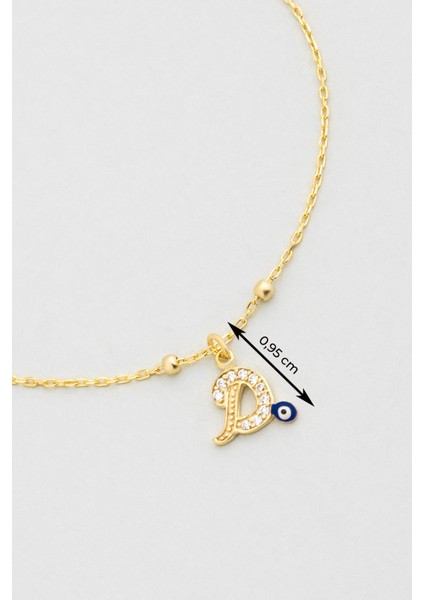 D Harfi 18 Ayar Sarı Altın Kaplama 19 cm Gümüş Nazar Bileklik modelleri