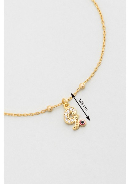 G Harfi 18 Ayar Sarı Altın Kaplama 19 cm Gümüş Nazar Bileklik modelleri