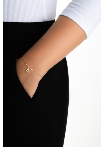 G Harfi 18 Ayar Sarı Altın Kaplama 19 cm Gümüş Nazar Bileklik fırsatları