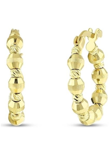 Dorika Toplu Altın Halka Küpe - 14K