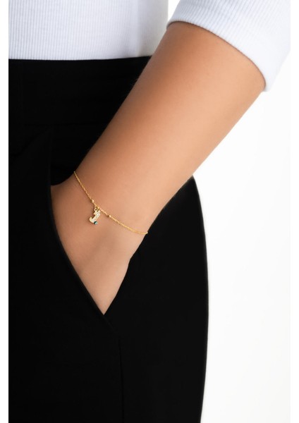 J Harfi 18 Ayar Sarı Altın Kaplama 19 cm Gümüş Nazar Bileklik fırsatları