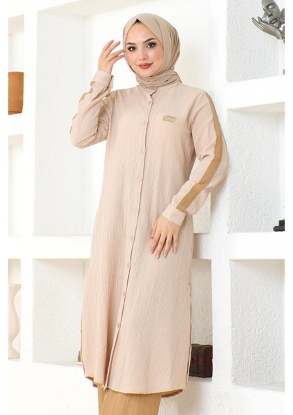 Arma Detaylı Düğmeli Takım Bej 19194 fiyatları