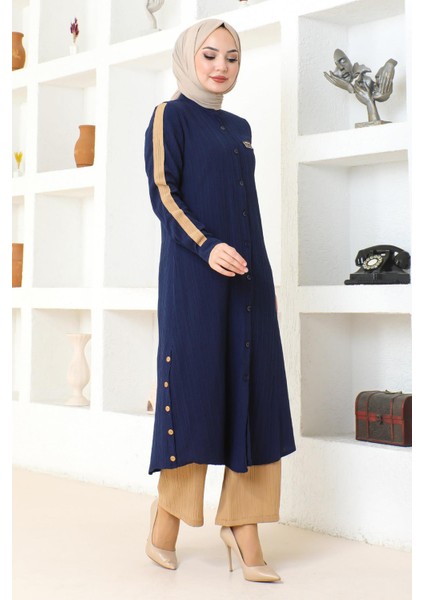 Arma Detaylı Düğmeli Takım Indigo 19194 modelleri