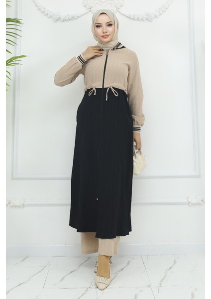 Beli Bağcıklı Ribanalı Takım Siyah 19237