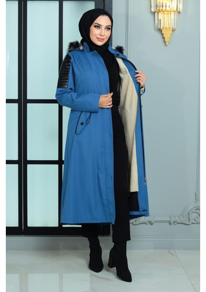 Garni Detaylı Mont Mavi 10386 modelleri