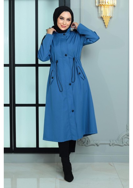 Garni Detaylı Mont Mavi 10386 fırsatları