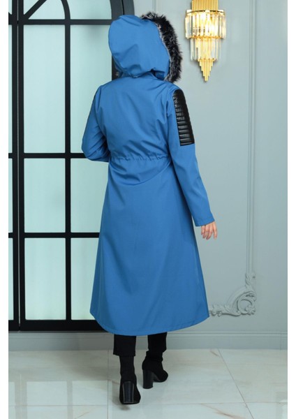 Garni Detaylı Mont Mavi 10386 indirimleri