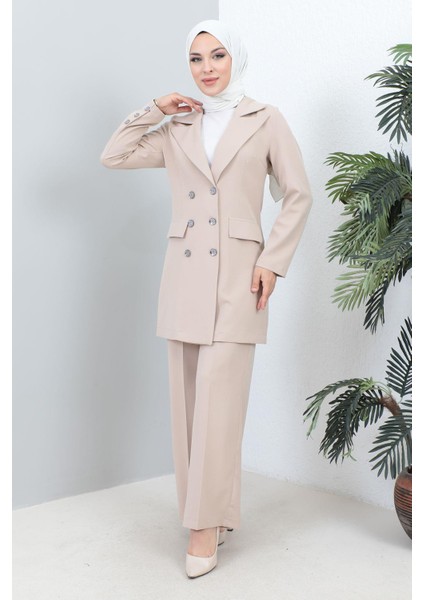 Ceketli Takım Bej 19005 modelleri