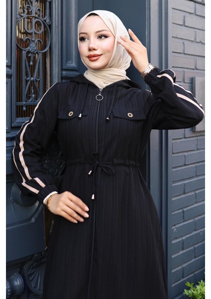 Beli Bağcıklı Kapşonlu Takım Siyah 19241 fiyatları