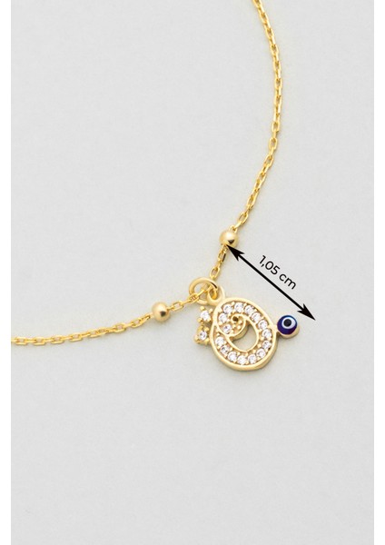 Ö Harfi 18 Ayar Sarı Altın Kaplama 19 cm Gümüş Nazar Bileklik modelleri