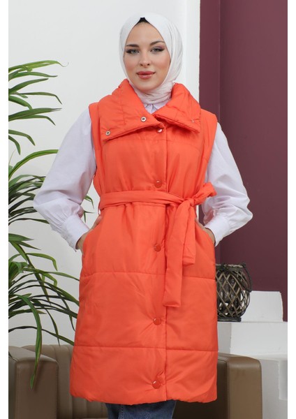 Geniş Yaka Şişme Yelek Turuncu 6093 fiyatları