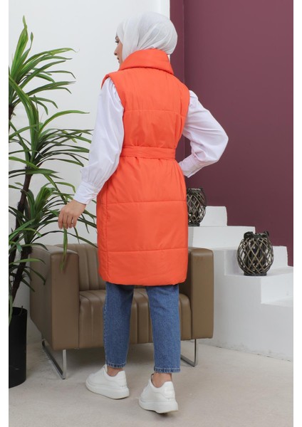 Geniş Yaka Şişme Yelek Turuncu 6093 fırsatları