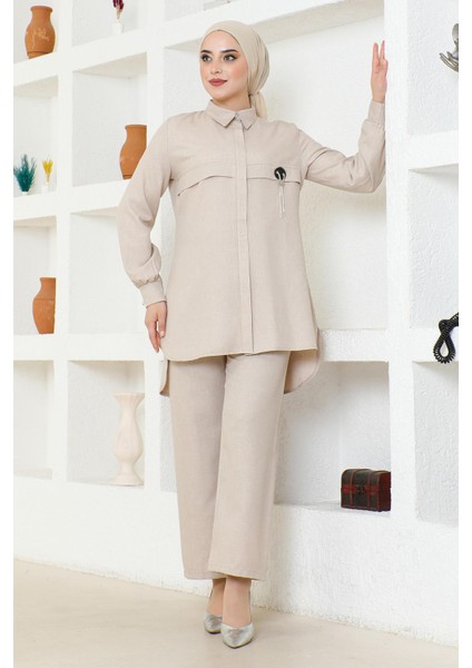 Arması Zincirli Takım Bej 19206